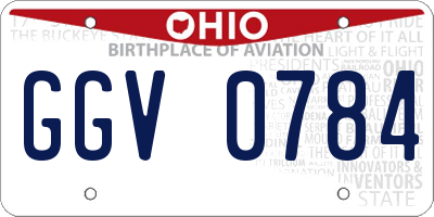 OH license plate GGV0784