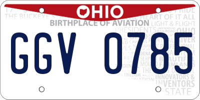 OH license plate GGV0785