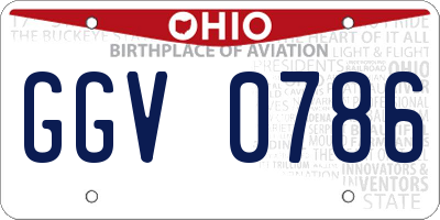 OH license plate GGV0786