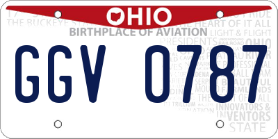 OH license plate GGV0787