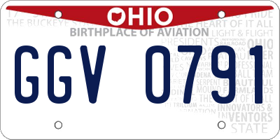 OH license plate GGV0791
