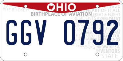 OH license plate GGV0792