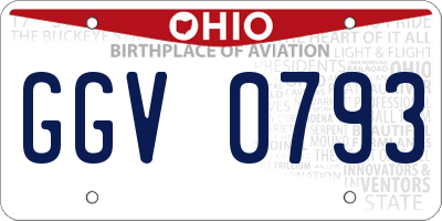 OH license plate GGV0793