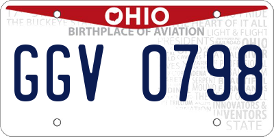 OH license plate GGV0798