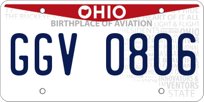 OH license plate GGV0806