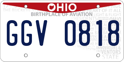 OH license plate GGV0818