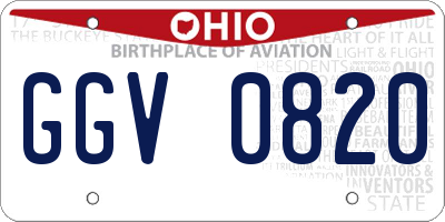 OH license plate GGV0820
