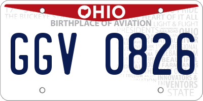OH license plate GGV0826