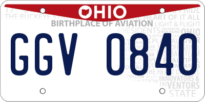 OH license plate GGV0840