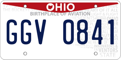 OH license plate GGV0841