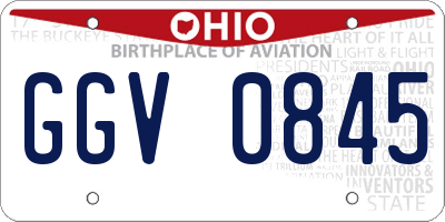 OH license plate GGV0845