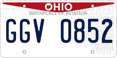 OH license plate GGV0852