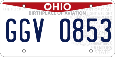 OH license plate GGV0853