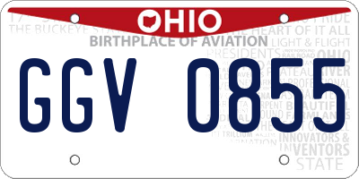 OH license plate GGV0855