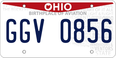 OH license plate GGV0856