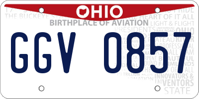 OH license plate GGV0857