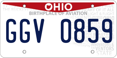 OH license plate GGV0859