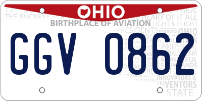 OH license plate GGV0862