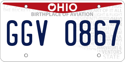OH license plate GGV0867