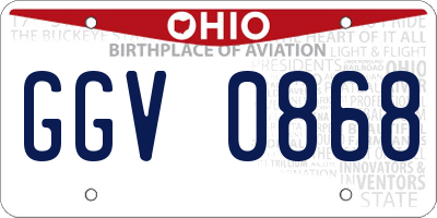 OH license plate GGV0868