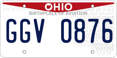 OH license plate GGV0876