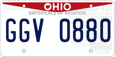 OH license plate GGV0880