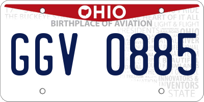 OH license plate GGV0885