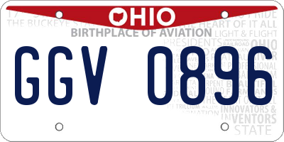 OH license plate GGV0896