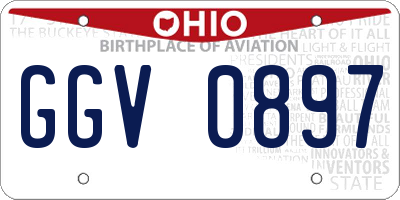 OH license plate GGV0897