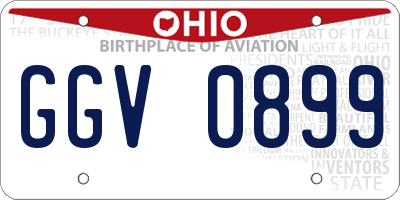 OH license plate GGV0899