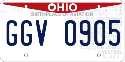 OH license plate GGV0905