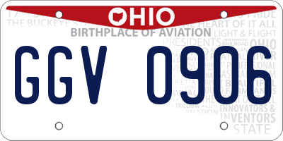 OH license plate GGV0906