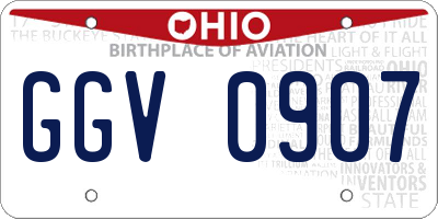 OH license plate GGV0907