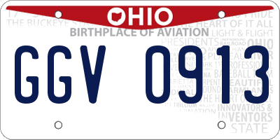 OH license plate GGV0913