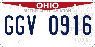 OH license plate GGV0916
