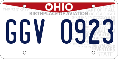 OH license plate GGV0923