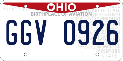 OH license plate GGV0926