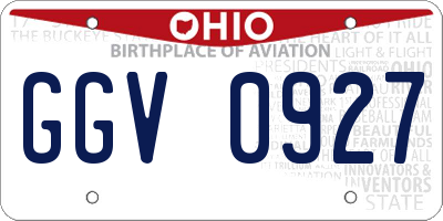 OH license plate GGV0927