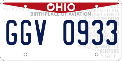 OH license plate GGV0933