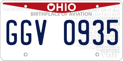 OH license plate GGV0935