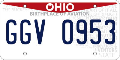 OH license plate GGV0953