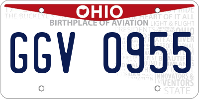 OH license plate GGV0955