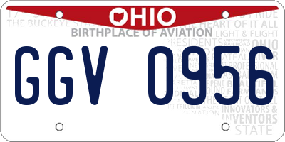 OH license plate GGV0956