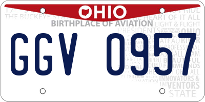 OH license plate GGV0957