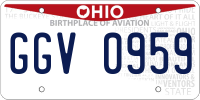 OH license plate GGV0959