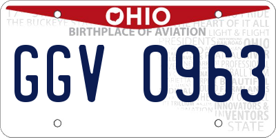 OH license plate GGV0963