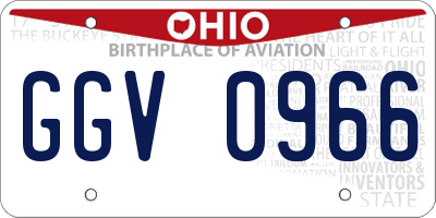 OH license plate GGV0966