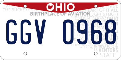 OH license plate GGV0968