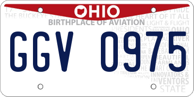 OH license plate GGV0975