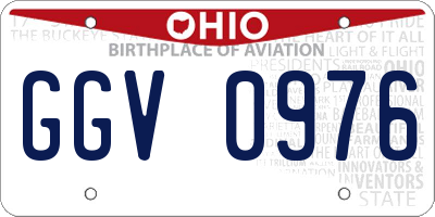 OH license plate GGV0976